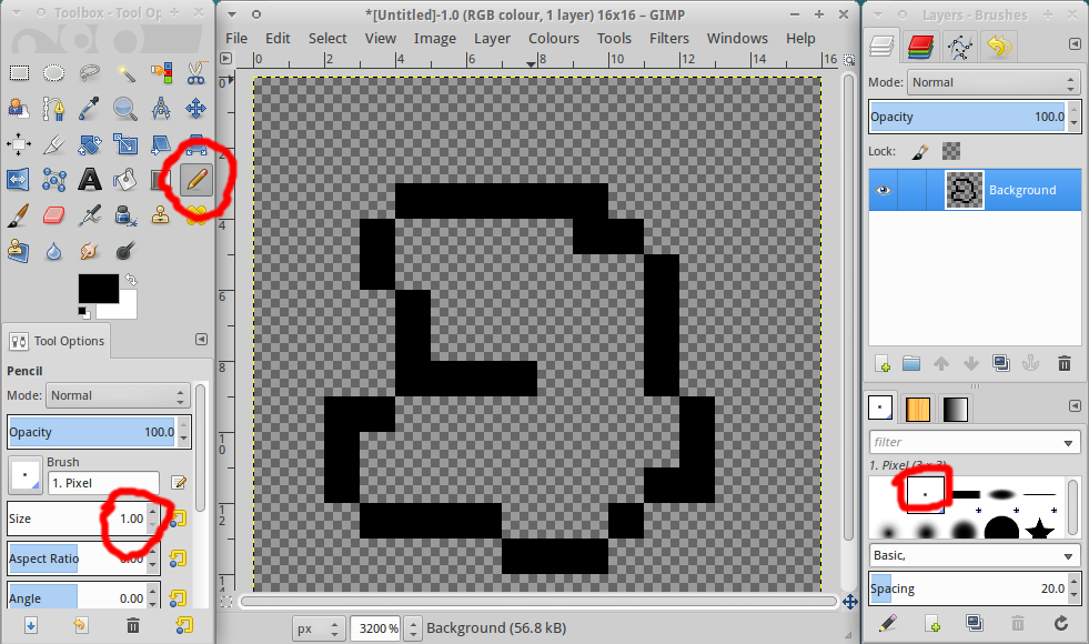 Как в гимпе рисовать пикселями